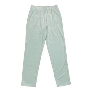 Soft Surroundings Blue Soft Velour Elastic Waist Straight Leg Pants
